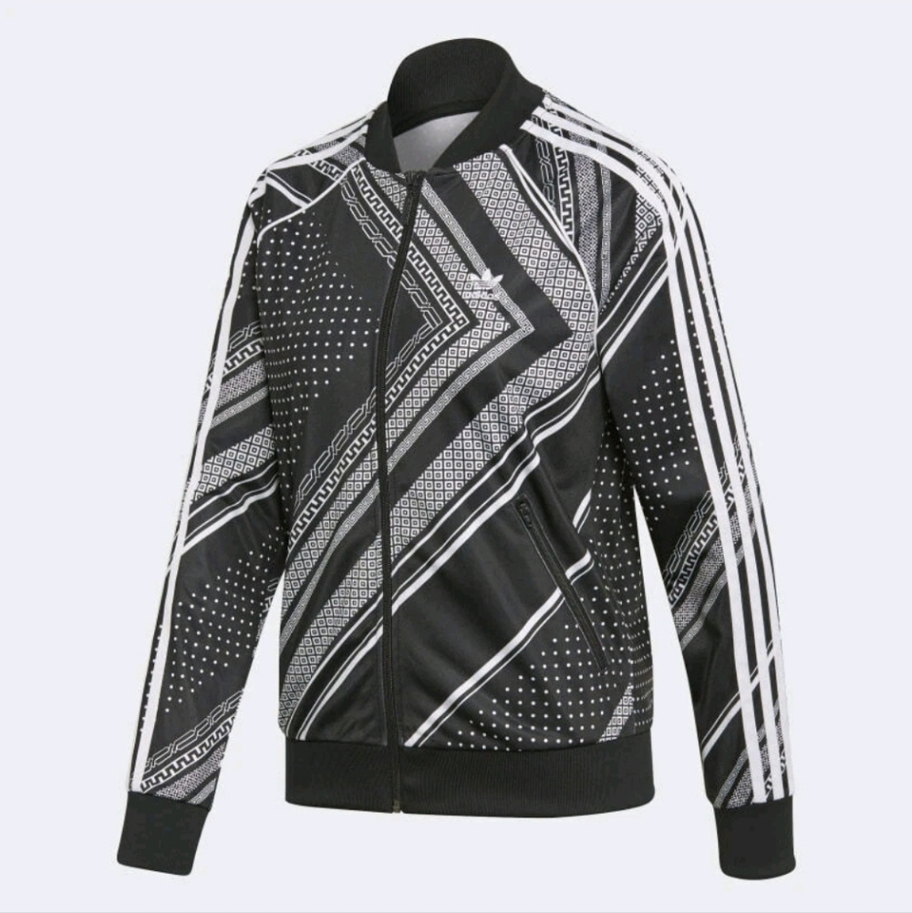 Adidas Originals Sst Tracksuit (Jacket + Pants) Bandana Print Sz UK12 (US S-M) - Picture 6 of 12